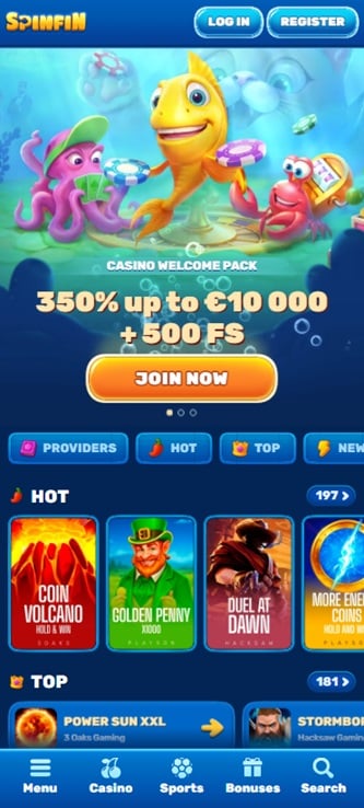 spinfin sister sites mobile