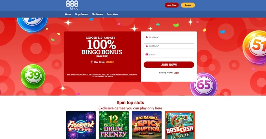 Wink Bingo sister site 888 Bingo