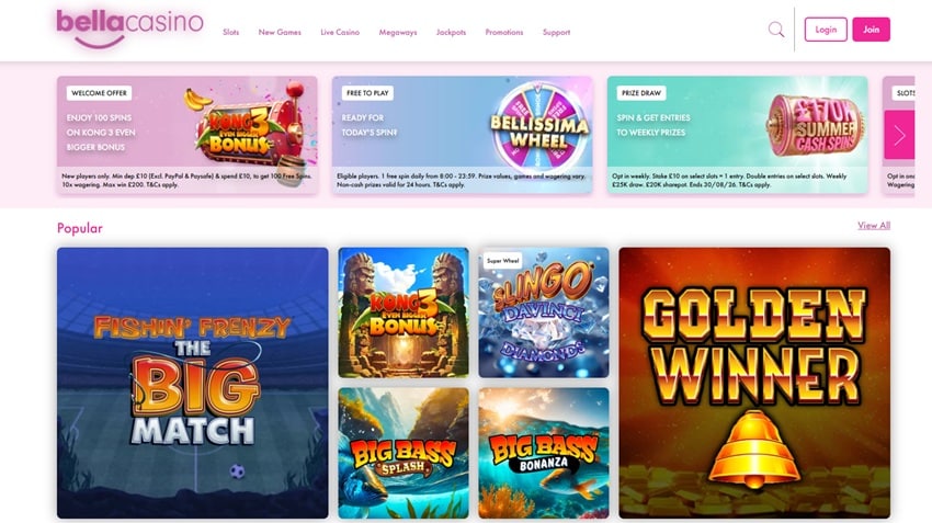 bella casino sister sites homepage