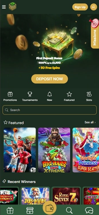 cashbox casino mobile screenshot