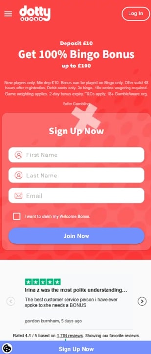 Dotty Bingo sister sites mobile
