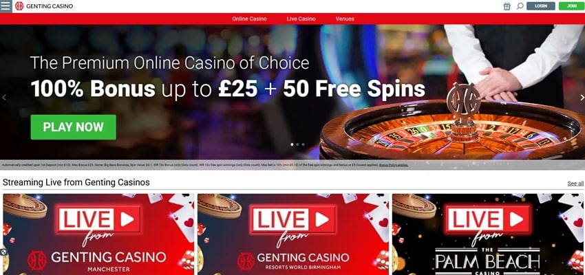 Slingo sister site Genting Casino