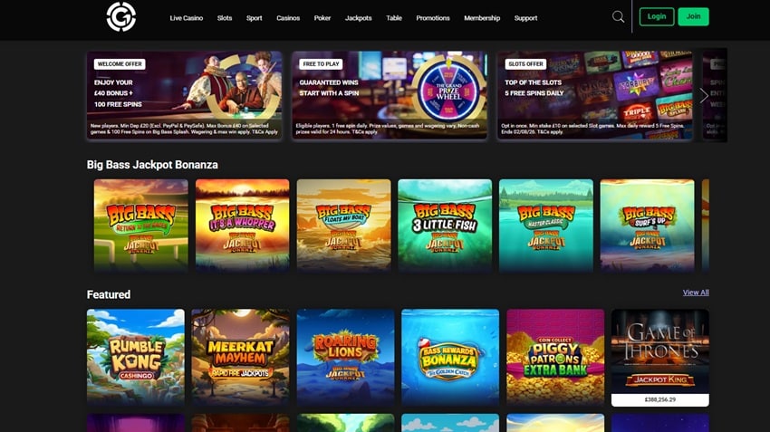 Magical Vegas sister site Grosvenor Casino