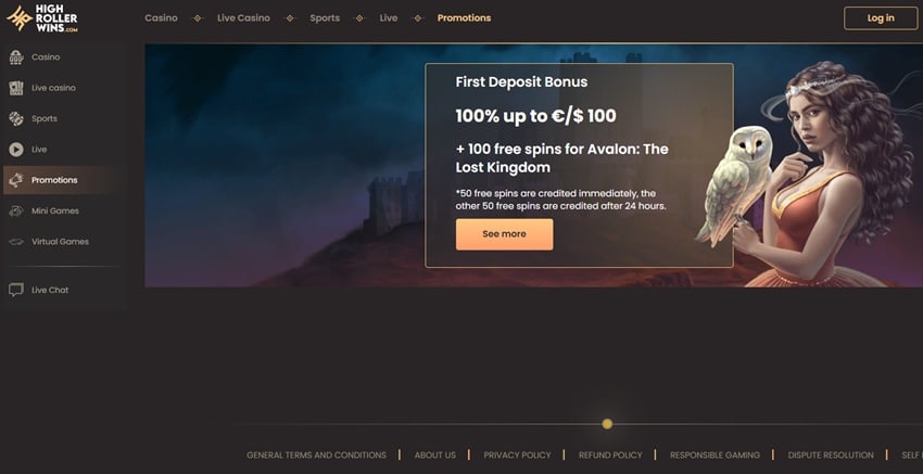 high roller wins homepage