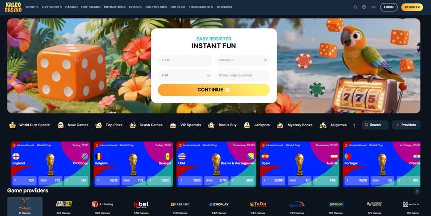 kaleo casino sister sites homepage