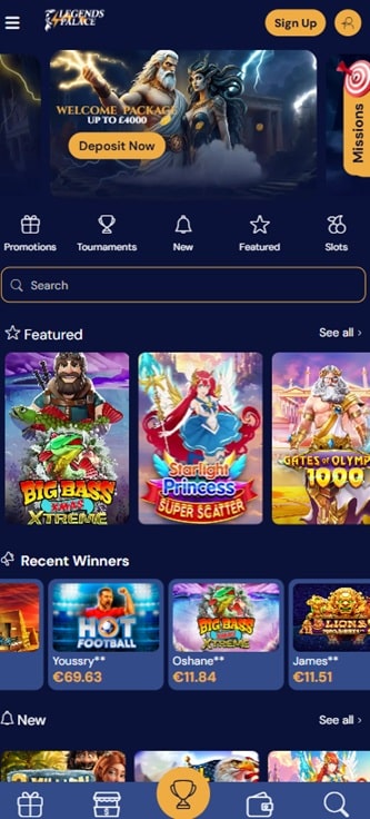 legends palace sister sites mobile