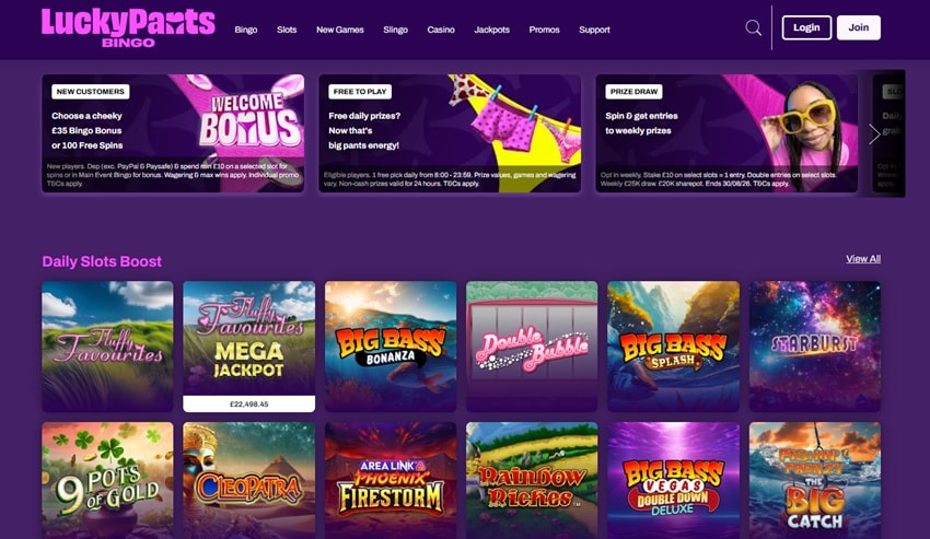 Magical Vegas sister site Lucky Pants Bingo