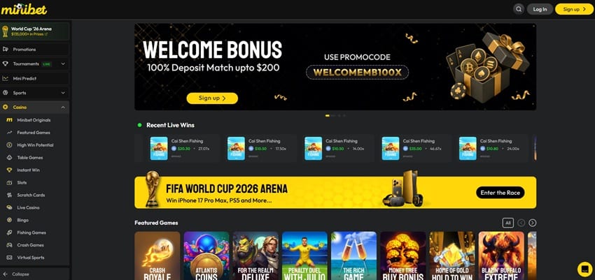 minibet sister sites homepage