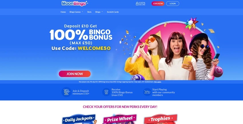 Wink Bingo sister site Moon Bingo