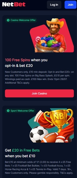netbet sister sites mobile