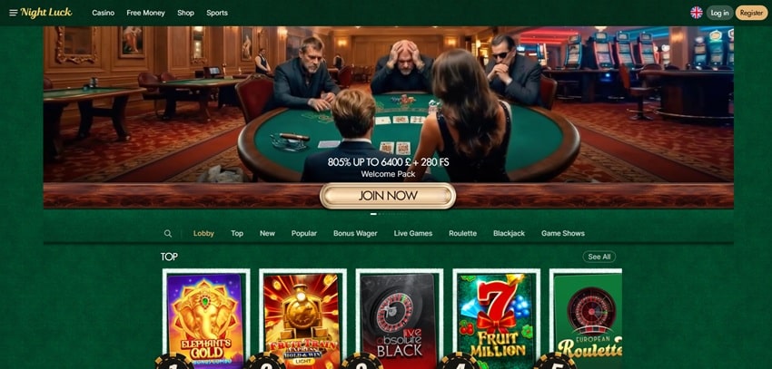 night luck sister sites homepage