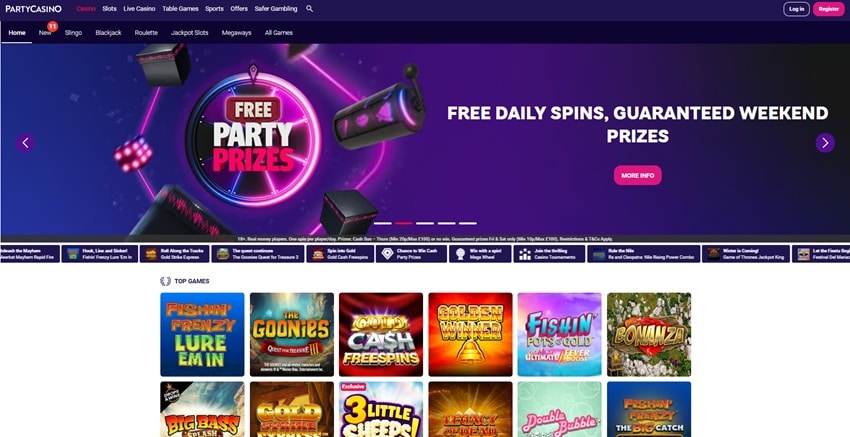 party casino sister sites homepage