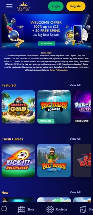 regency casino mobile screenshot