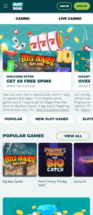 Slot Boss mobile site