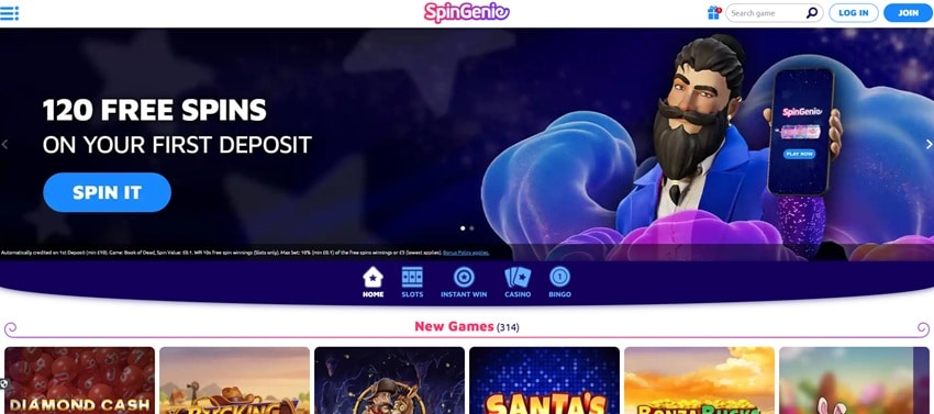Slingo sister site SpinGenie