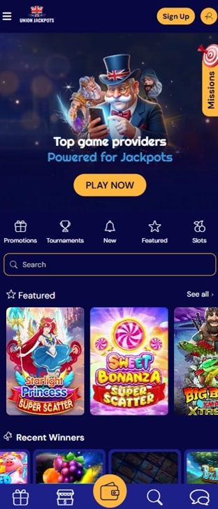 Union Jackpots sister sites mobile