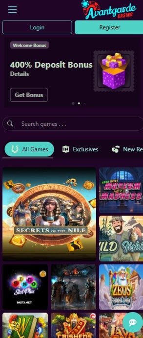 avantgarde casino sister sites mobile screenshot