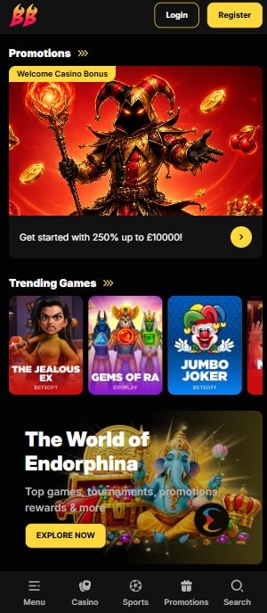 betbluff mobile sister sites screenshot