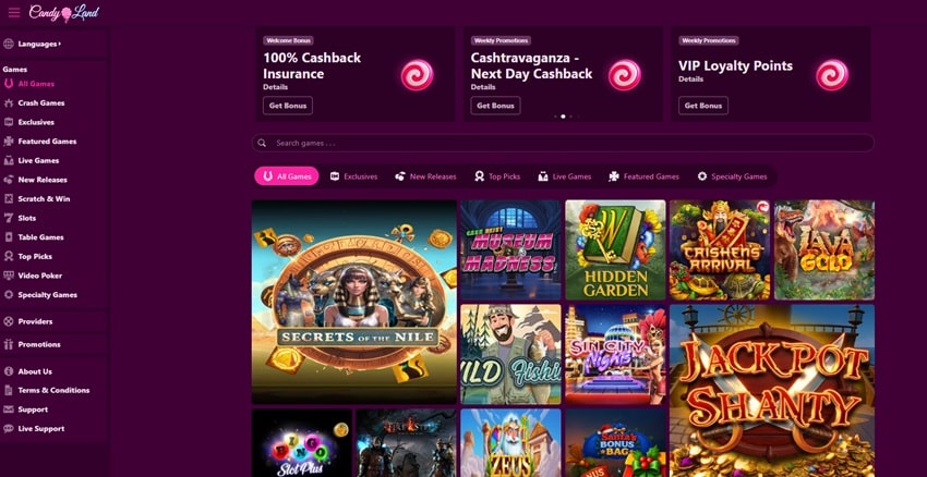 candyland casino sister sites homepage