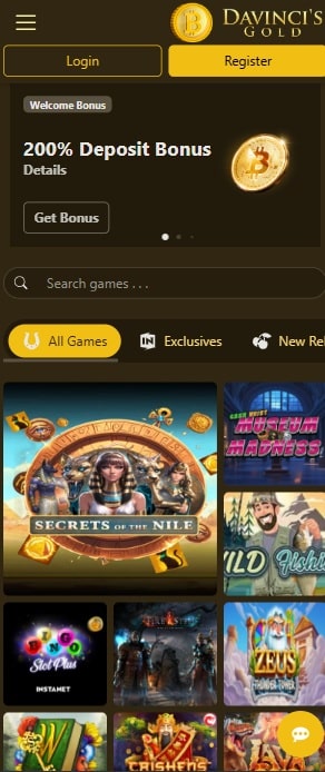 Davinci's Gold sister sites mobile screenshot