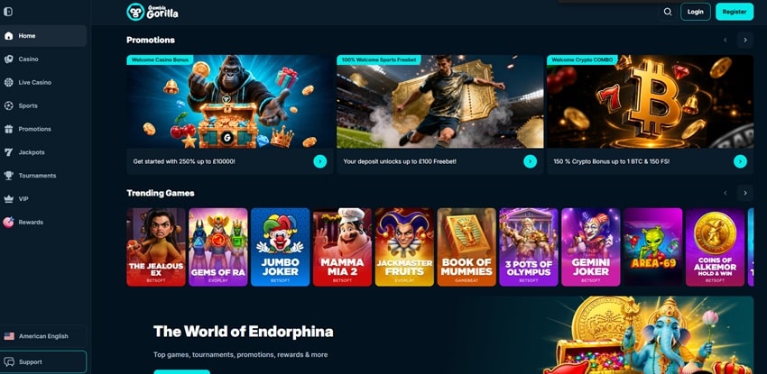 gamble gorilla sister sites homepage