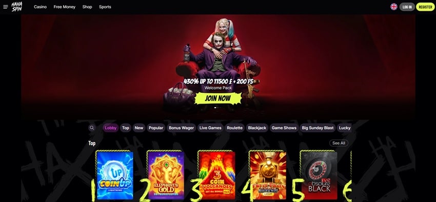 haha spin sister sites homepage