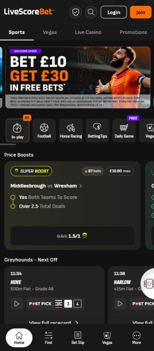 livescore bet sister sites mobile screenshot