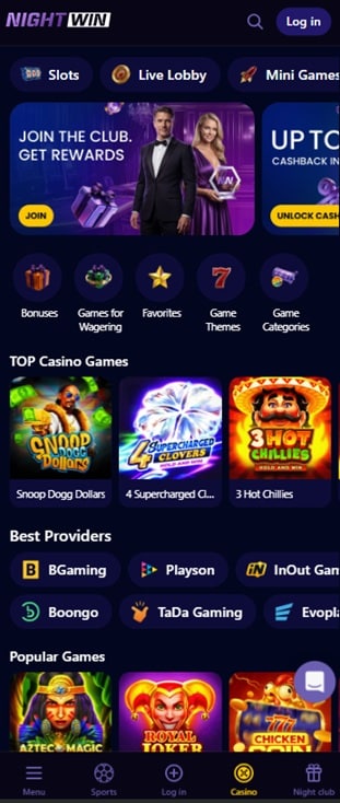 nightwin casino sister sites mobile
