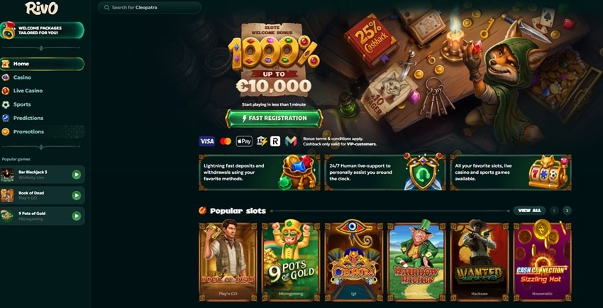 rivo casino sister sites homepage