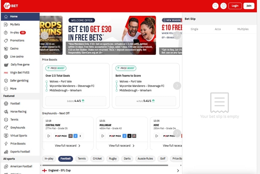 virgin bet homepage