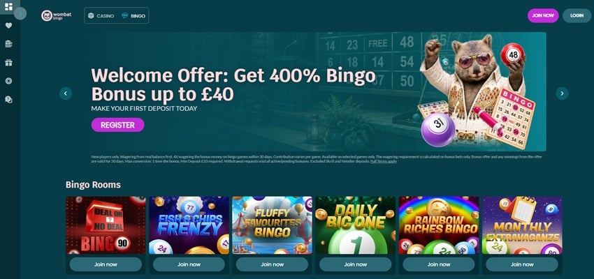 wombat bingo sister sites homepage