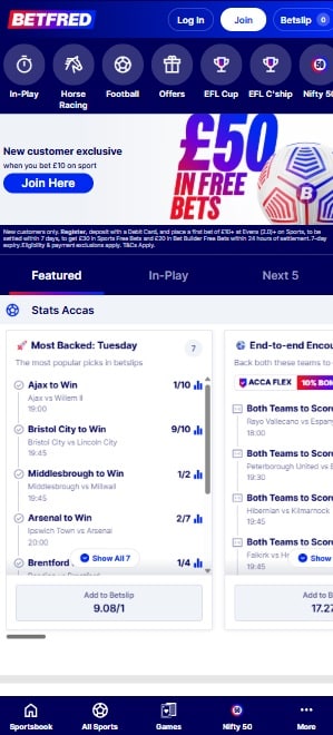 betfred sister sites mobile screenshot