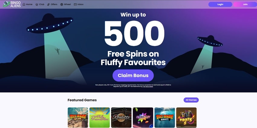 fluffy spins sister sites bingo aliens