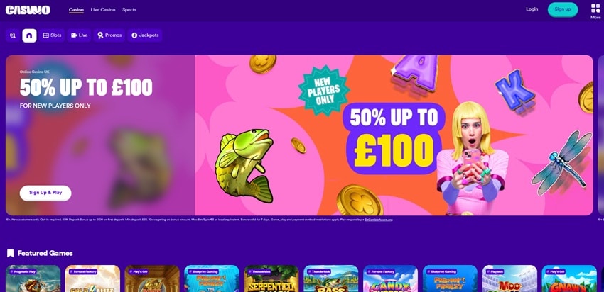 casumo sister sites homepage