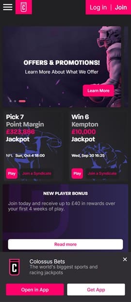 colossus bets sister sites mobile screenshot