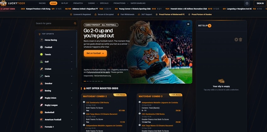 lucky tiger sister sites homepage