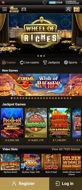 mega riches sister sites mobile screenshot