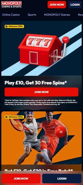 monopoly casino sister sites mobile screenshot