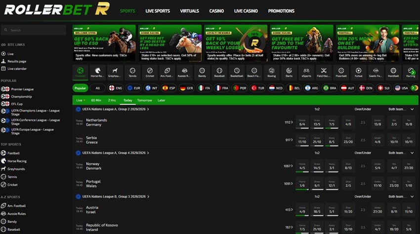 rollerbet sister sites homepage