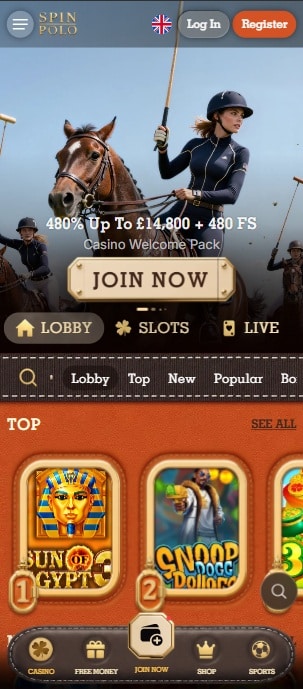spin polo sister sites mobile screenshot