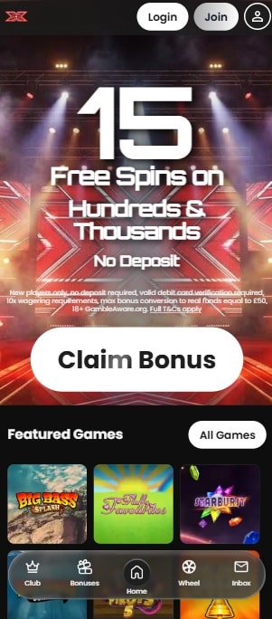 the x factor games sister sites mobile screenshot