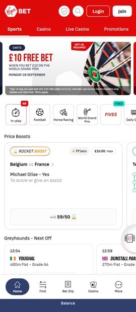 virgin bet sister sites mobile screenshot