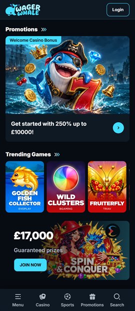 wager whale sister sites mobile screenshot