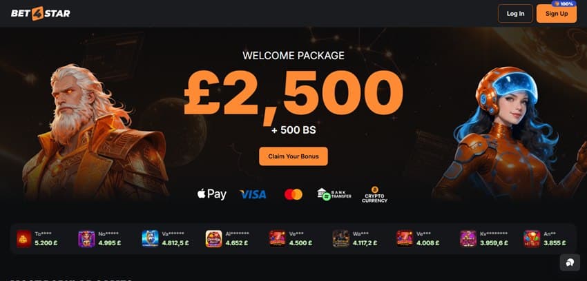 bet4star sister sites homepage