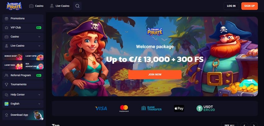 crash pirate sister sites homepage