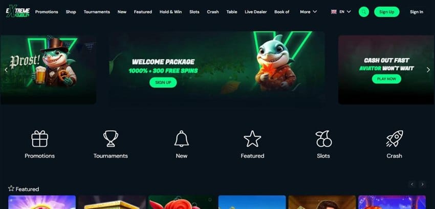 extreme spins sister sites homepage