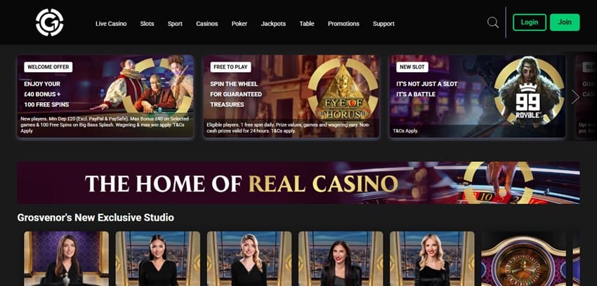 grosvenor casino sister sites homepage