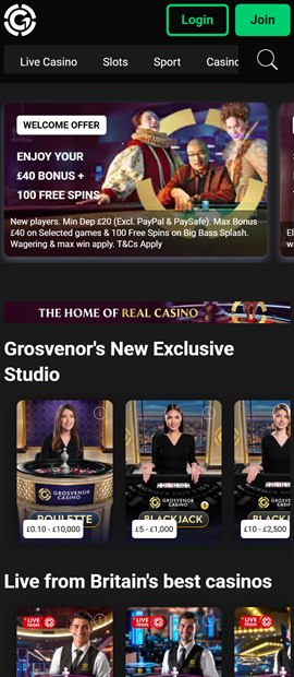 grosvenor casino sister sites mobile screenshot