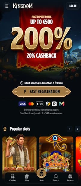 kingdom casino sister sites mobile screenshot