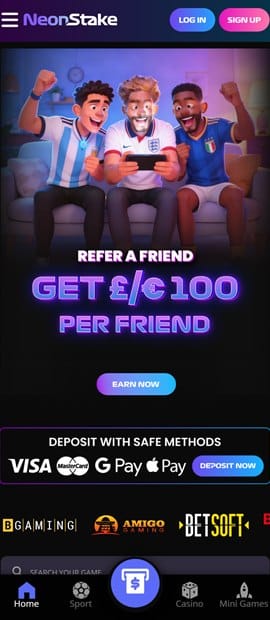 neon stake sister sites mobile screenshot